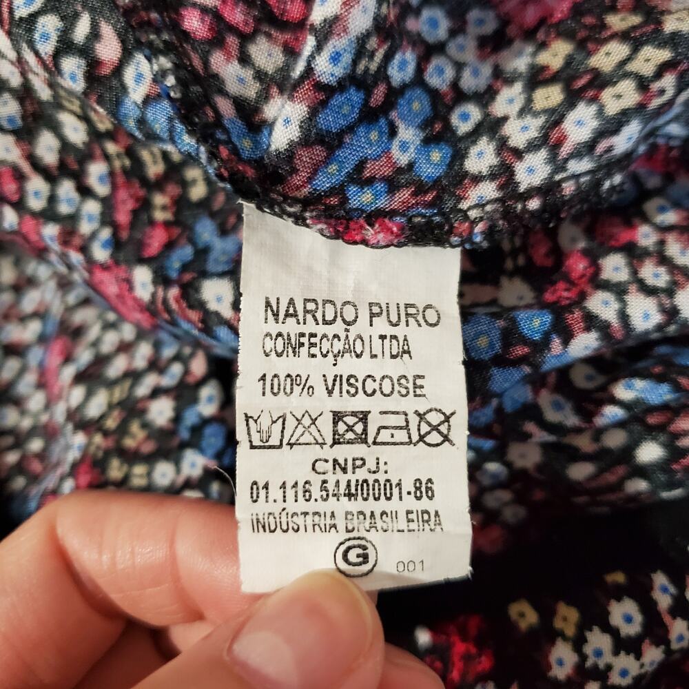 Paz Ditsy Liberty Floral Multicolor Spaghetti Strap Maxi Dress Women's Size L - Picture 8 of 9